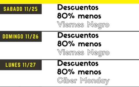 Calendario de Ofertas Viernes Negro #blackfriday y #Cibermonday
