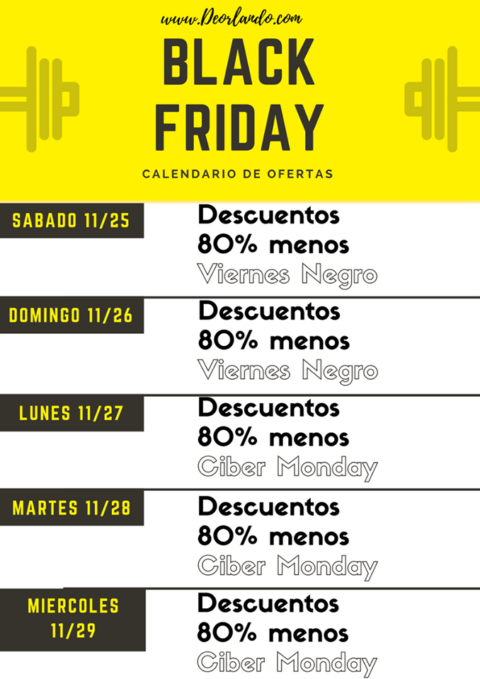 Calendario de Ofertas Viernes Negro #blackfriday y #Cibermonday